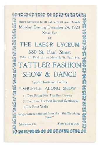 (ENTERTAINMENT.) Program for the Tattler Fashion Show and Dance, a Christmas Eve event in Rochester.